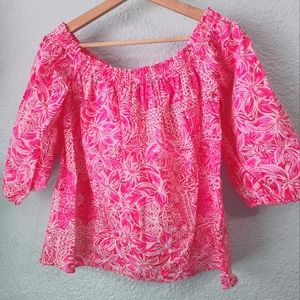 Lilly pulitzer blouse floral statement